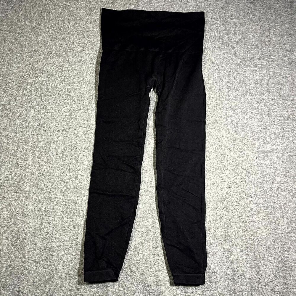 Spanx Leggings Womens XL Black Look At Me Now Compression Stretch Pull On Gym